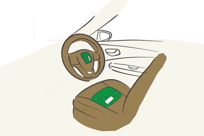 ハンドル・シート内臓センサー